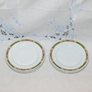 6 Antique Bread/Cake Plates Romeoff by MZ ALTROHLAU Green Band CZECHOSLOVAKIA